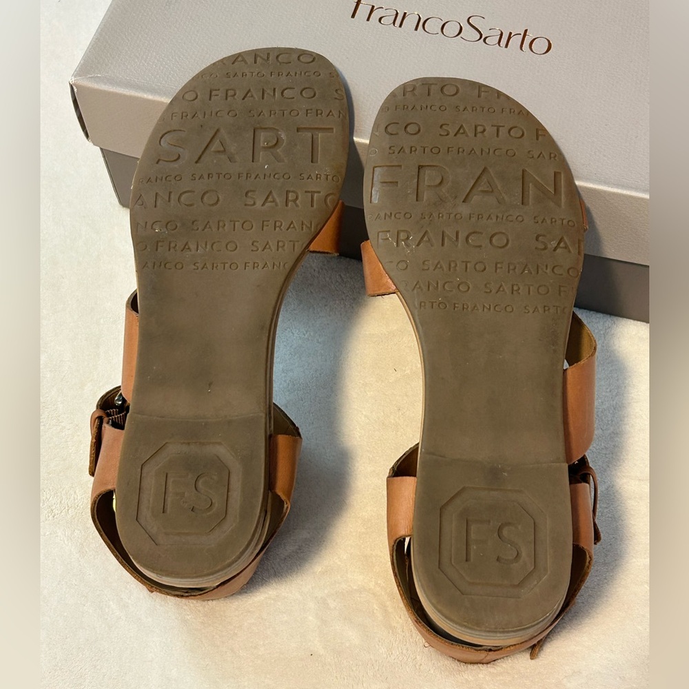 Franco Sarto sandals size 8 womens Glinda Camelot LE brown summer gladiator shoe - Picture 7 of 9